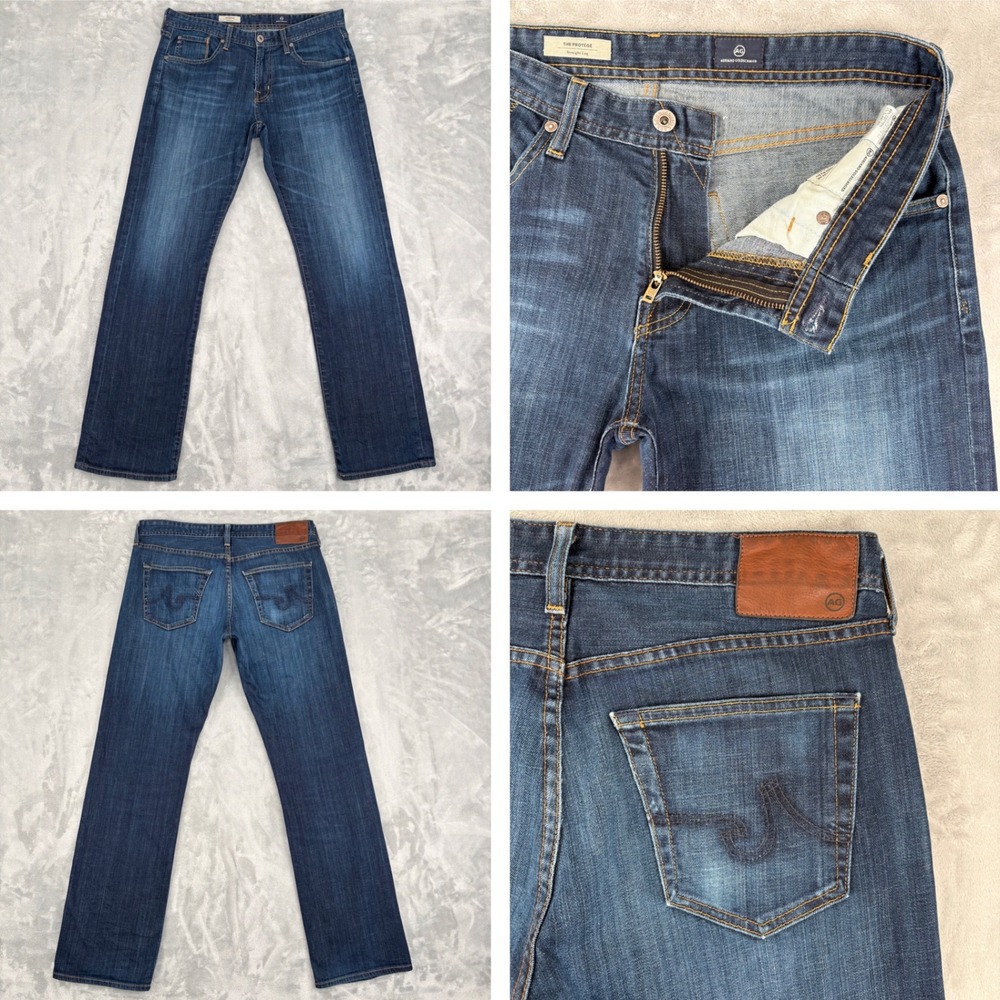 AG Adriano Goldschmied Jeans Men 32x32 (Fit 33x32) Blue The Protege Straight Leg